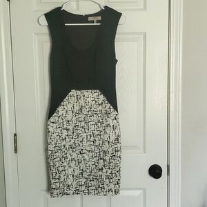 Sleek Robert Rodriguez Black and White Sheath Dress, Size 4